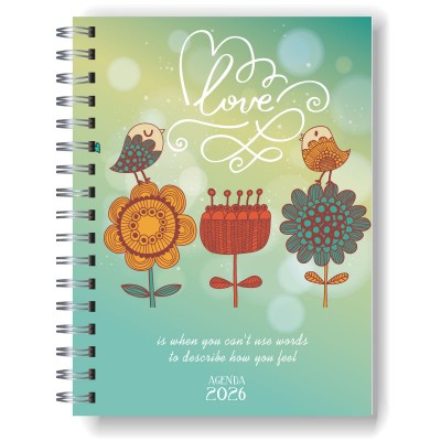Agenda 2026 tapa dura mod. 5062 "Love is" en caja para regalo
