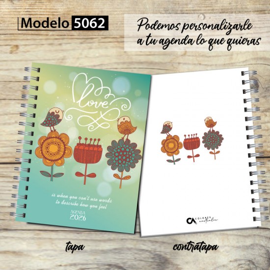 Agenda 2026 tapa dura mod. 5062 "Love is" en caja para regalo
