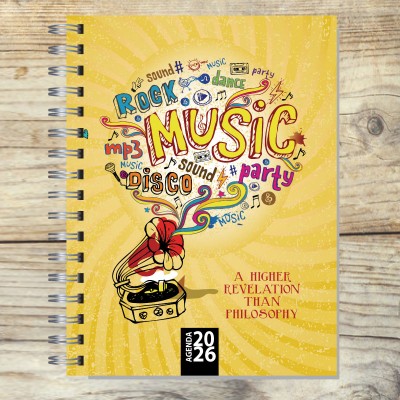 Agenda 2026 tapa dura mod. 5063 "Music is" en caja para regalo