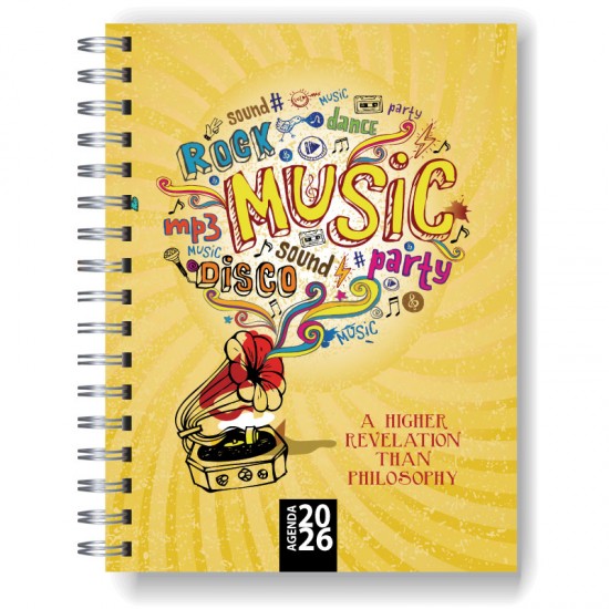 Agenda 2026 tapa dura mod. 5063 "Music is" en caja para regalo