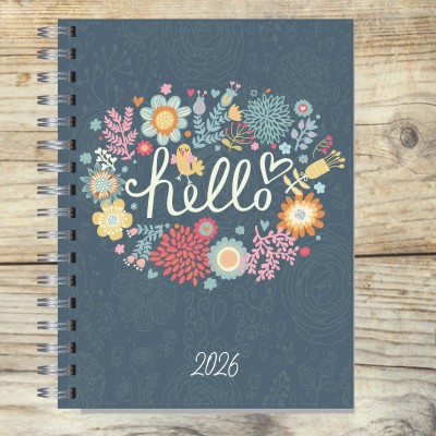 Agenda 2026 tapa dura mod. 5065 "Spring Hello" en caja para regalo