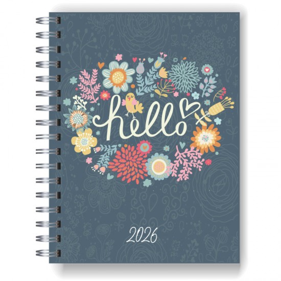Agenda 2026 tapa dura mod. 5065 "Spring Hello" en caja para regalo