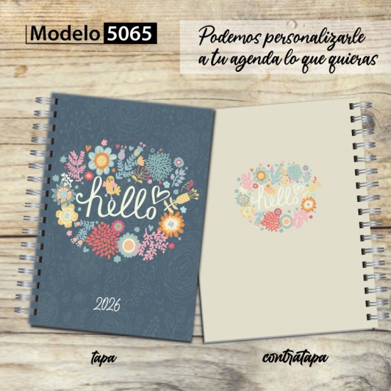 Agenda 2026 tapa dura mod. 5065 "Spring Hello" en caja para regalo