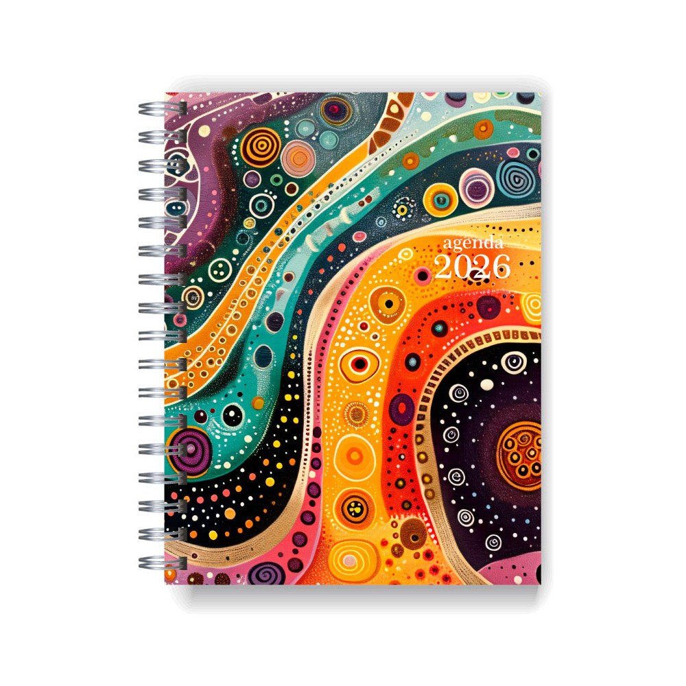 Agenda 2026 tapa dura mod. 4996 "Wavy lines" en caja para regalo