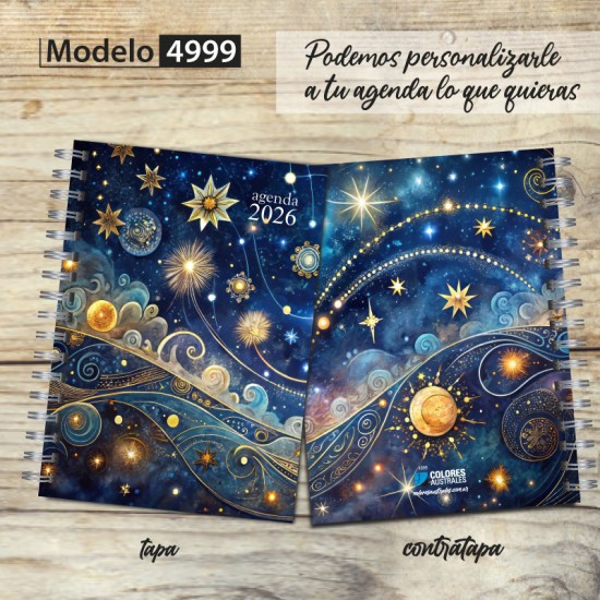 Agenda 2026 tapa dura mod. 4999 "Universe" en caja para regalo