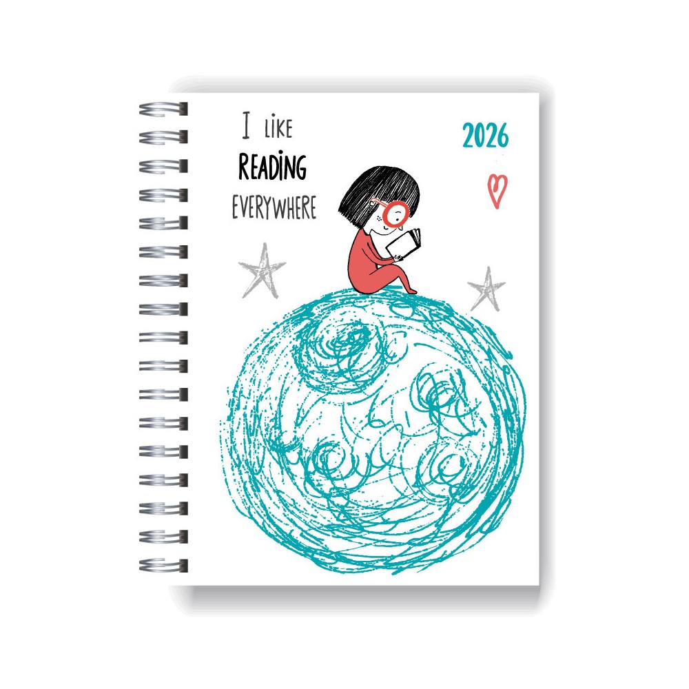 Agenda 2026 tapa dura mod. 5068 "I like reading everywhere" en caja para regalo
