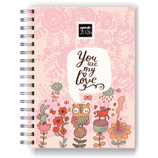 Agenda 2026 tapa dura mod. 5066 "You are my love" en caja para regalo