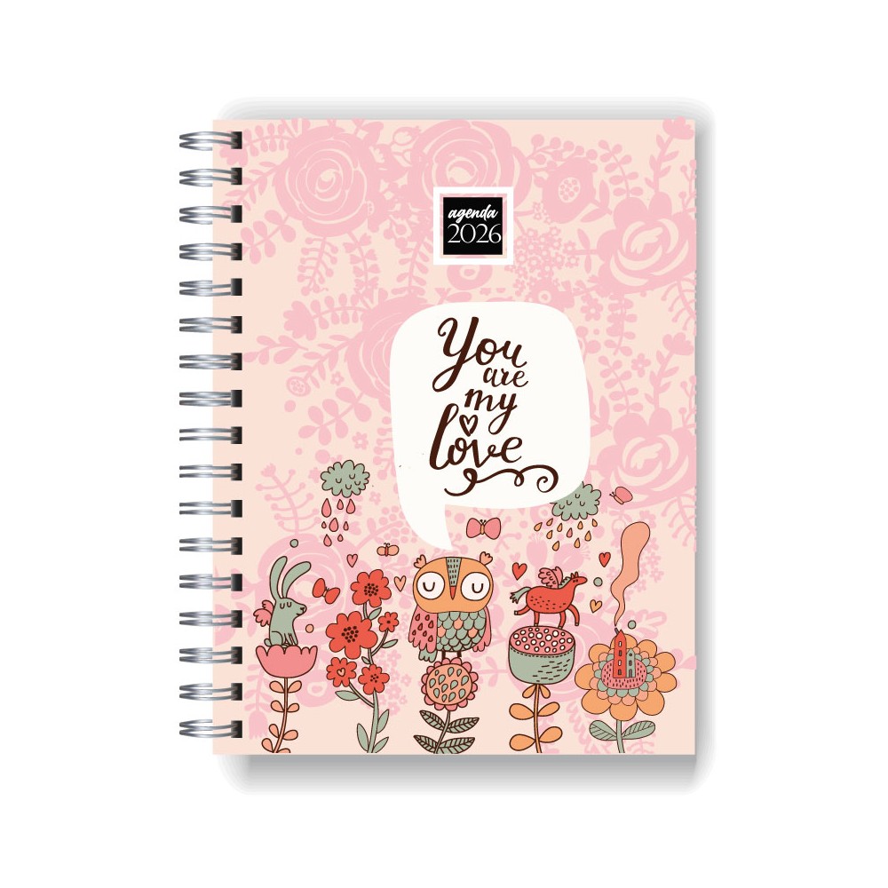 Agenda 2026 tapa dura mod. 5066 "You are my love" en caja para regalo