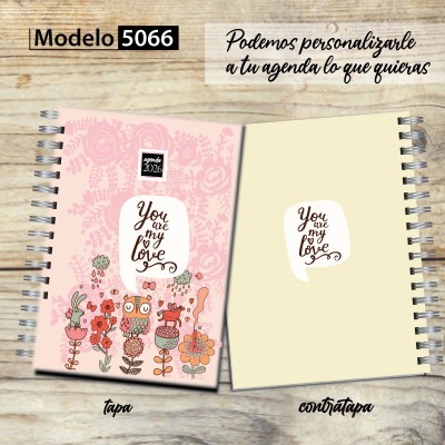Agenda 2026 tapa dura mod. 5066 "You are my love" en caja para regalo