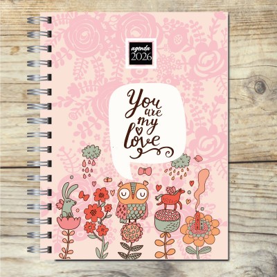 Agenda 2026 tapa dura mod. 5066 "You are my love" en caja para regalo