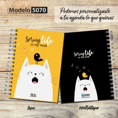 Agenda 2026 tapa dura mod. 5070 "Spring" en caja para regalo