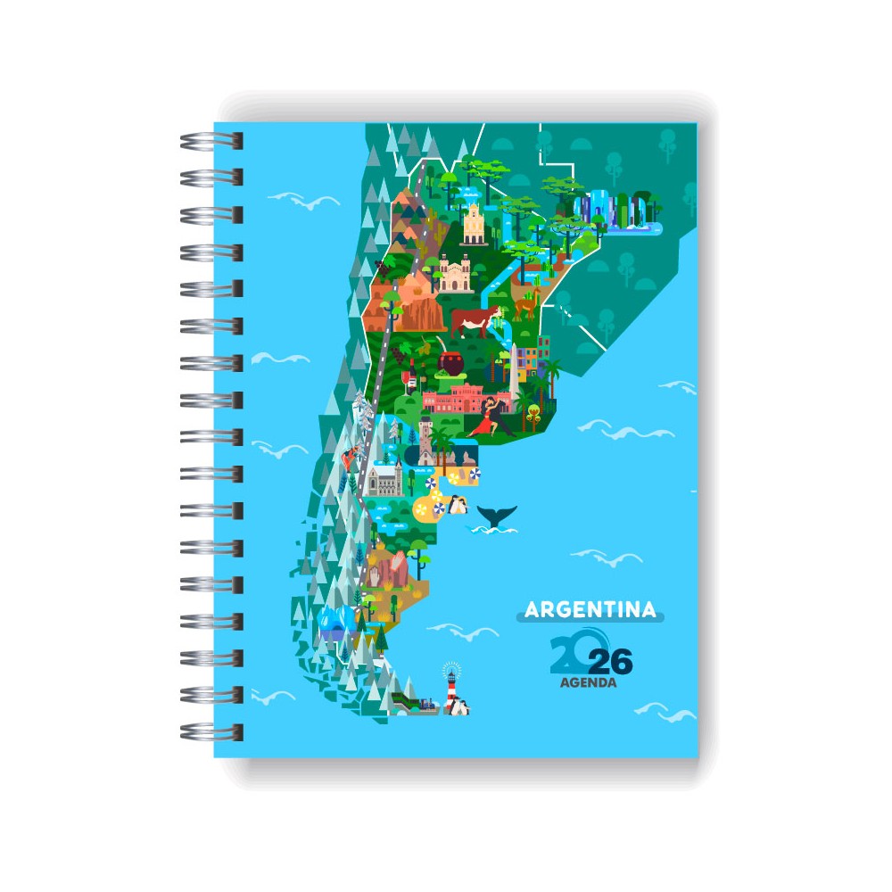 Agenda 2026 tapa dura mod. 5071 "Argentina" en caja para regalo