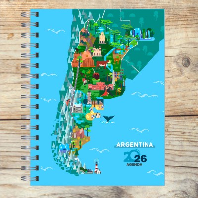 Agenda 2026 tapa dura mod. 5071 "Argentina" en caja para regalo
