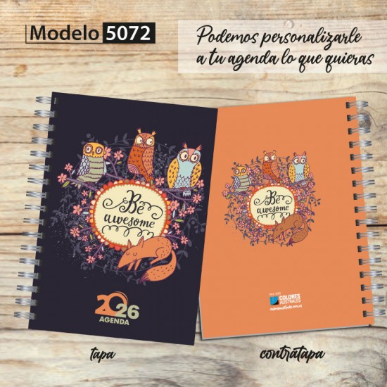 Agenda 2026 tapa dura mod. 5072 "Be awesome" en caja para regalo