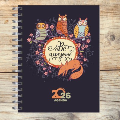 Agenda 2026 tapa dura mod. 5072 "Be awesome" en caja para regalo