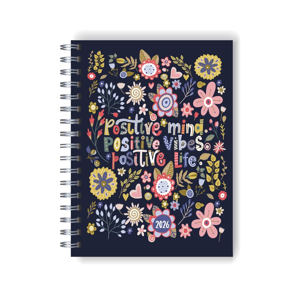 Agenda 2026 tapa dura mod. 5079 "Positive" en caja para regalo