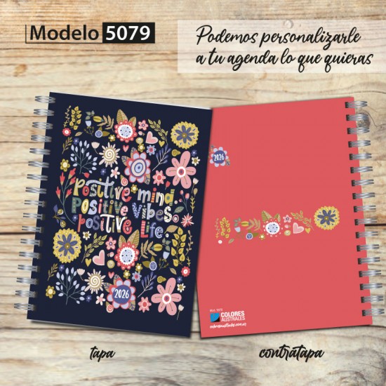 Agenda 2026 tapa dura mod. 5079 "Positive" en caja para regalo