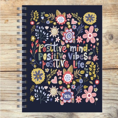 Agenda 2026 tapa dura mod. 5079 "Positive" en caja para regalo