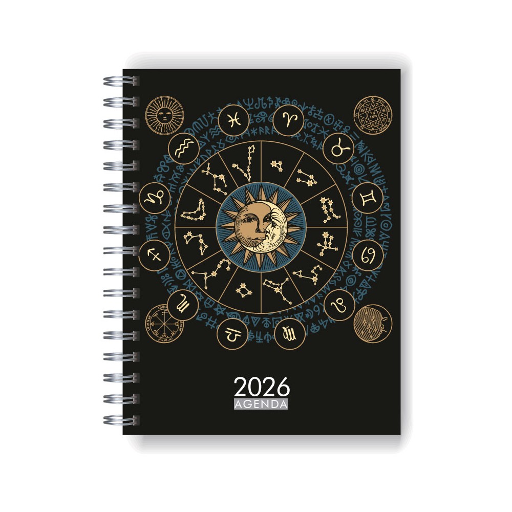 Agenda 2026 tapa dura mod. 5081 "Zodíaco" en caja para regalo