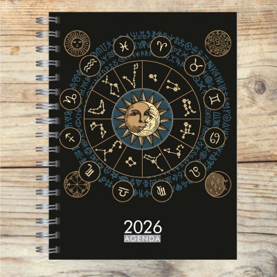 Agenda 2026 tapa dura mod. 5081 "Zodíaco" en caja para regalo