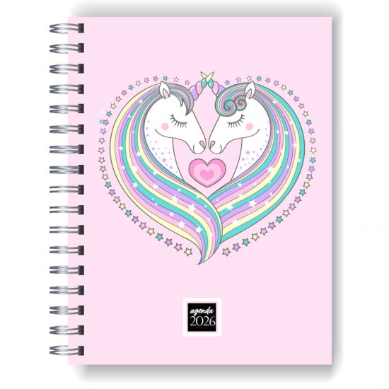 Agenda 2026 tapa dura mod. 5084 "Unicornio" en caja para regalo