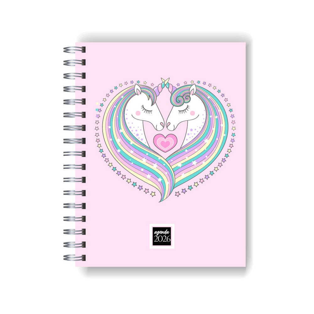 Agenda 2026 tapa dura mod. 5084 "Unicornio" en caja para regalo
