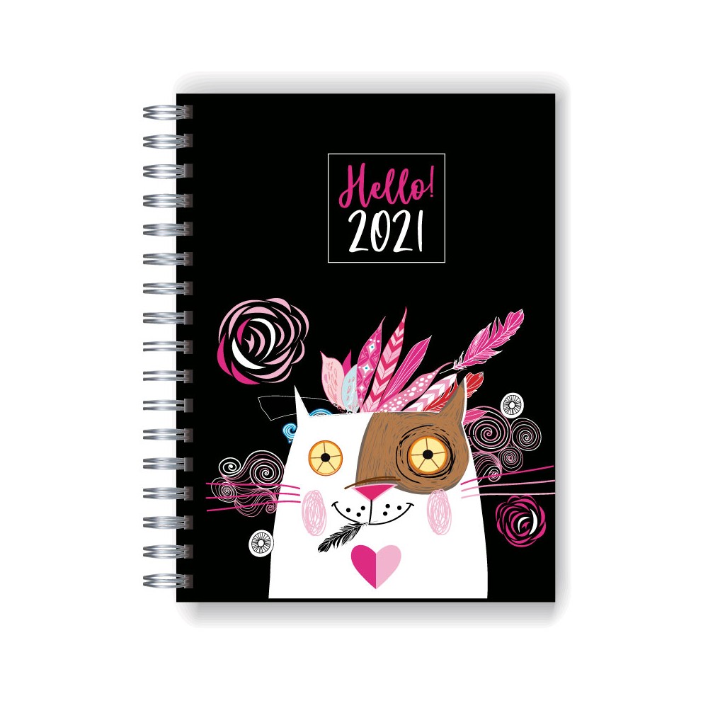 Agenda 2026 tapa dura mod. 5085 "Crazy cat" en caja para regalo