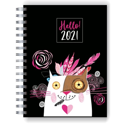Agenda 2026 tapa dura mod. 5085 "Crazy cat" en caja para regalo