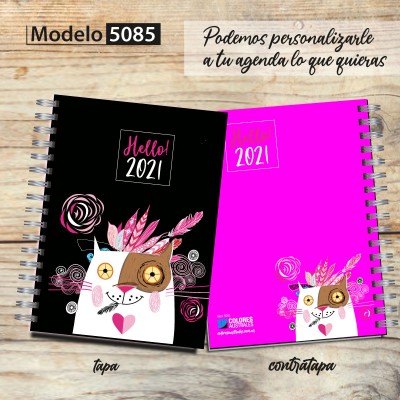 Agenda 2026 tapa dura mod. 5085 "Crazy cat" en caja para regalo