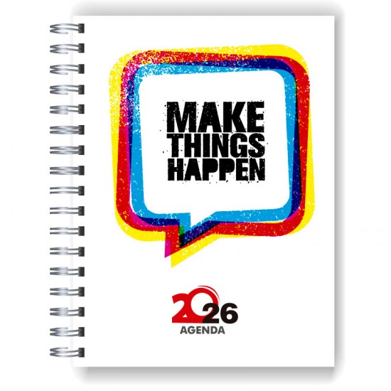 Agenda 2026 tapa dura mod. 5087 "Make things happen" en caja para regalo