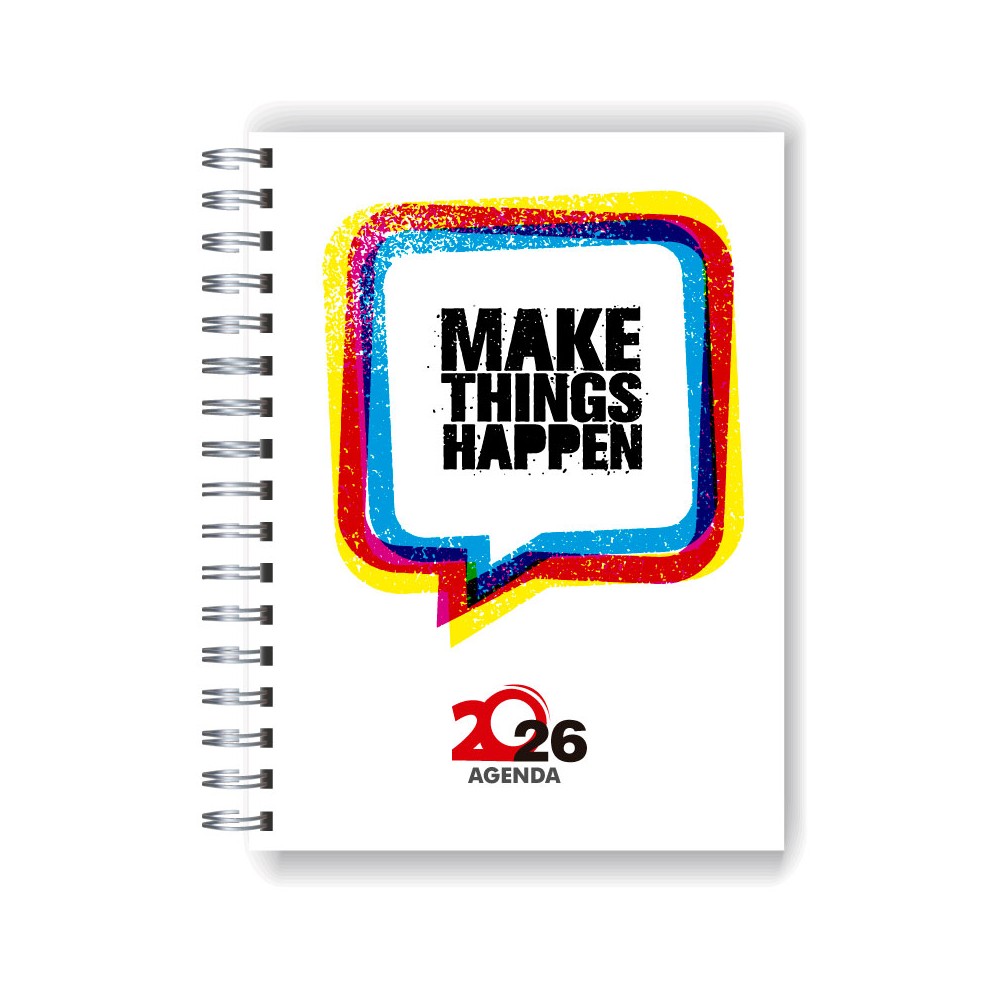 Agenda 2026 tapa dura mod. 5087 "Make things happen" en caja para regalo