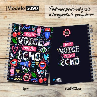 Agenda 2026 tapa dura mod. 5090 "Be a voice" en caja para regalo