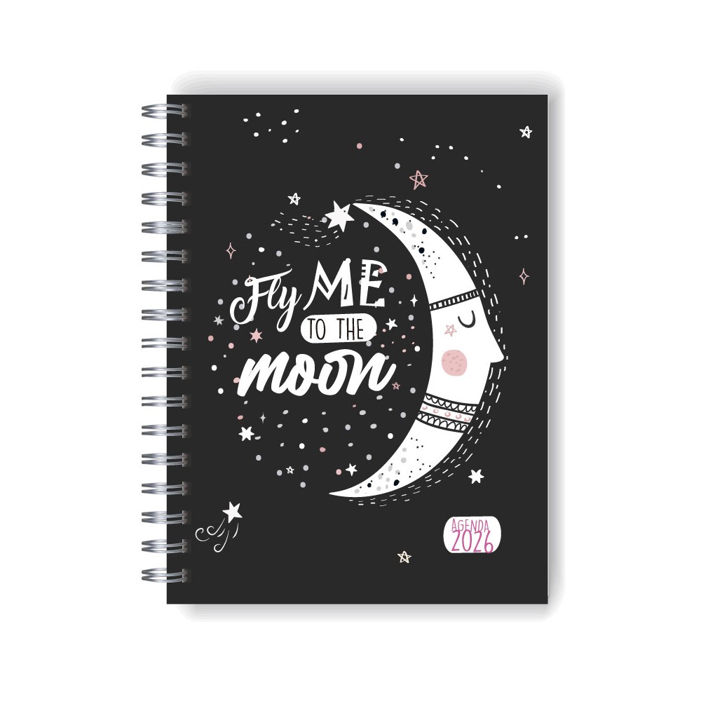 Agenda 2026 tapa dura mod. 5091 "Fly me to the moon" en caja para regalo