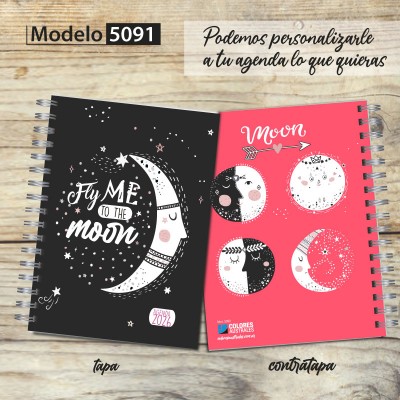 Agenda 2026 tapa dura mod. 5091 "Fly me to the moon" en caja para regalo