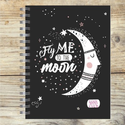 Agenda 2026 tapa dura mod. 5091 "Fly me to the moon" en caja para regalo