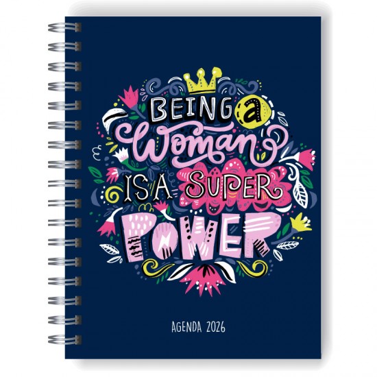 Agenda 2026 tapa dura mod. 5095 "Being a woman" en caja para regalo