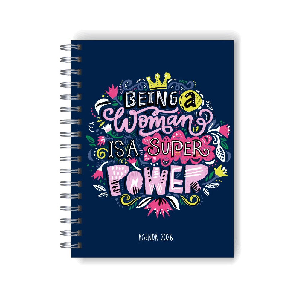 Agenda 2026 tapa dura mod. 5095 "Being a woman" en caja para regalo