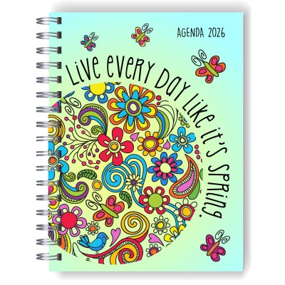 Agenda 2026 tapa dura mod. 5099 "Live every day" en caja para regalo