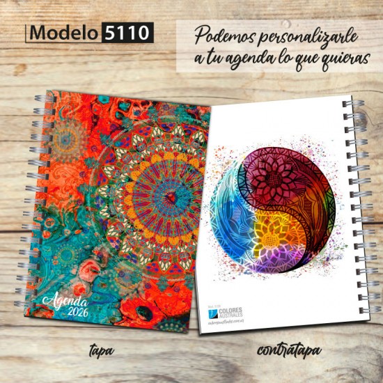 Agenda 2026 tapa dura mod. 5110 "Mandala power" en caja para regalo