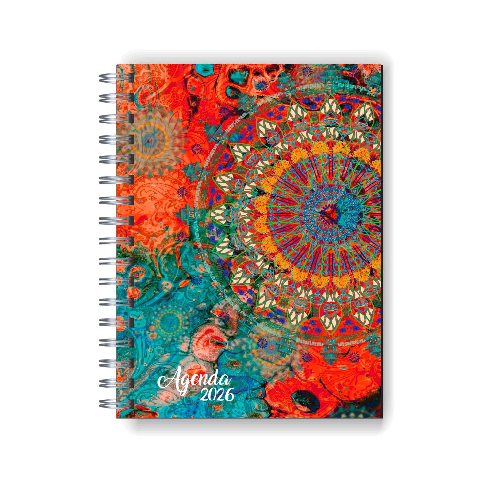 Agenda 2026 tapa dura mod. 5110 "Mandala power" en caja para regalo