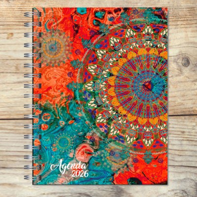 Agenda 2026 tapa dura mod. 5110 "Mandala power" en caja para regalo