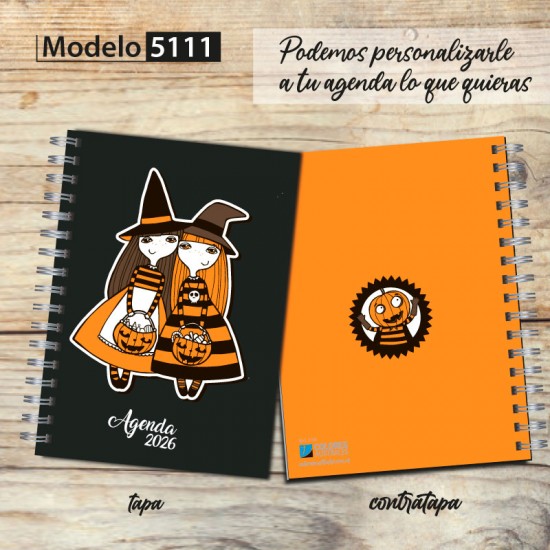 Agenda 2026 tapa dura mod. 5111 "Witches" en caja para regalo