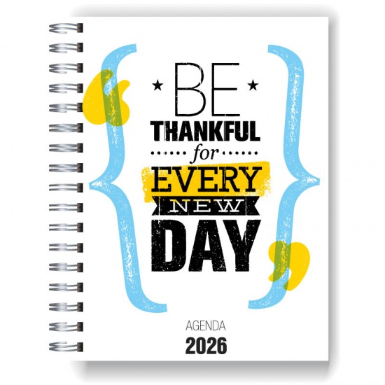 Agenda 2026 tapa dura mod. 5009 "Be Thankful" en caja para regalo