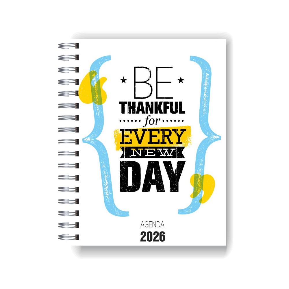 Agenda 2026 tapa dura mod. 5009 "Be Thankful" en caja para regalo