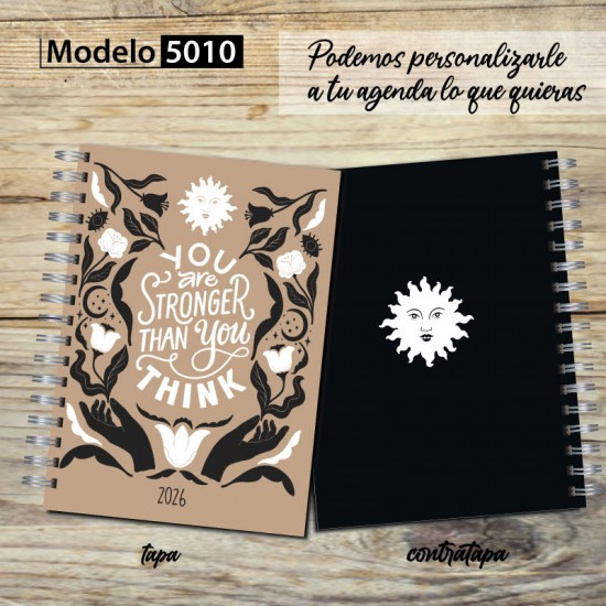 Agenda 2026 tapa dura mod. 5010 "Stronger" en caja para regalo