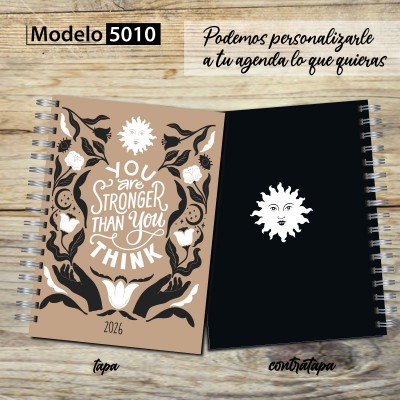 Agenda 2026 tapa dura mod. 5010 "Stronger" en caja para regalo