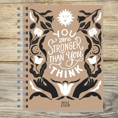 Agenda 2026 tapa dura mod. 5010 "Stronger" en caja para regalo