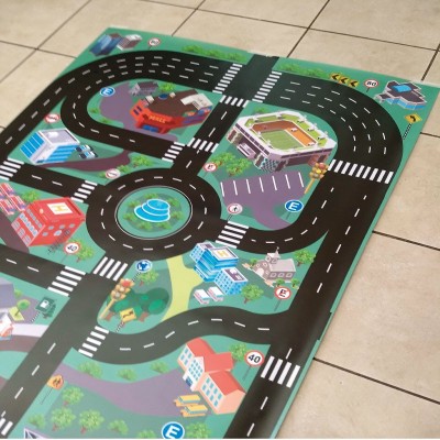 Pista de autos en lona de 90x200 cms.