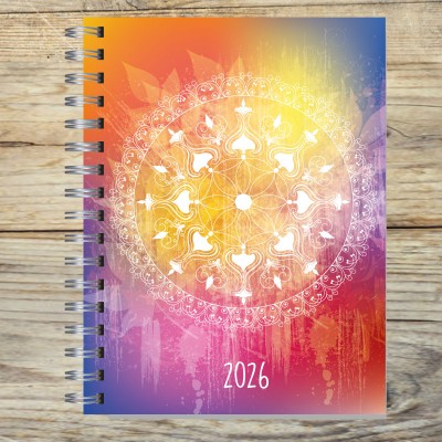 Agenda 2026 tapa dura mod. 5011 "Rainbow Mandala" en caja para regalo