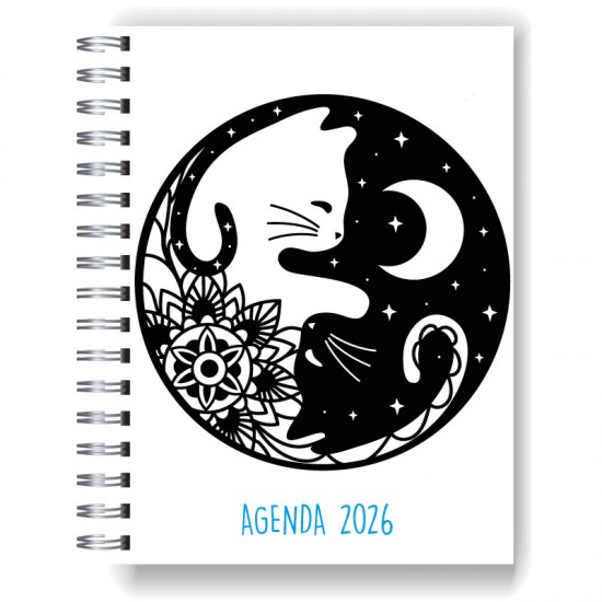 Agenda 2026 tapa dura mod. 5017 "Cats 3" en caja para regalo